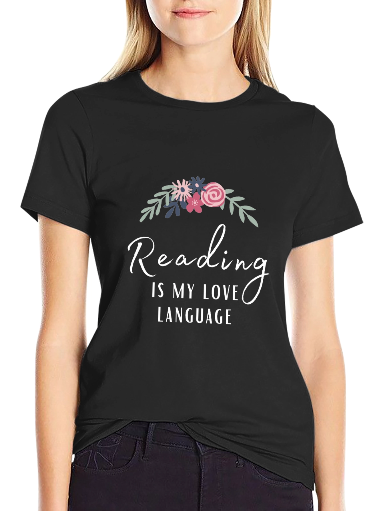 Reading is My Love Language Black T-Shirt