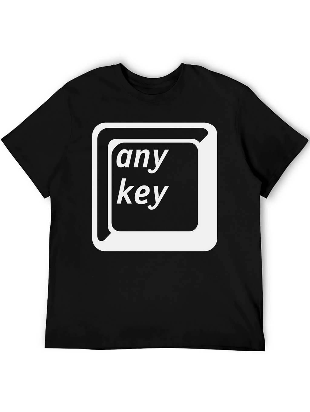 Any Key Black T-Shirt - Novelty Geek Humor