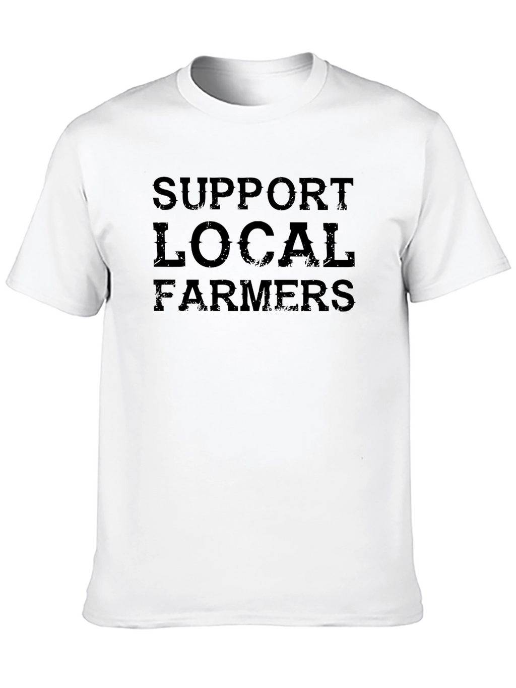 Support Local Farmers Black Cotton T-Shirt