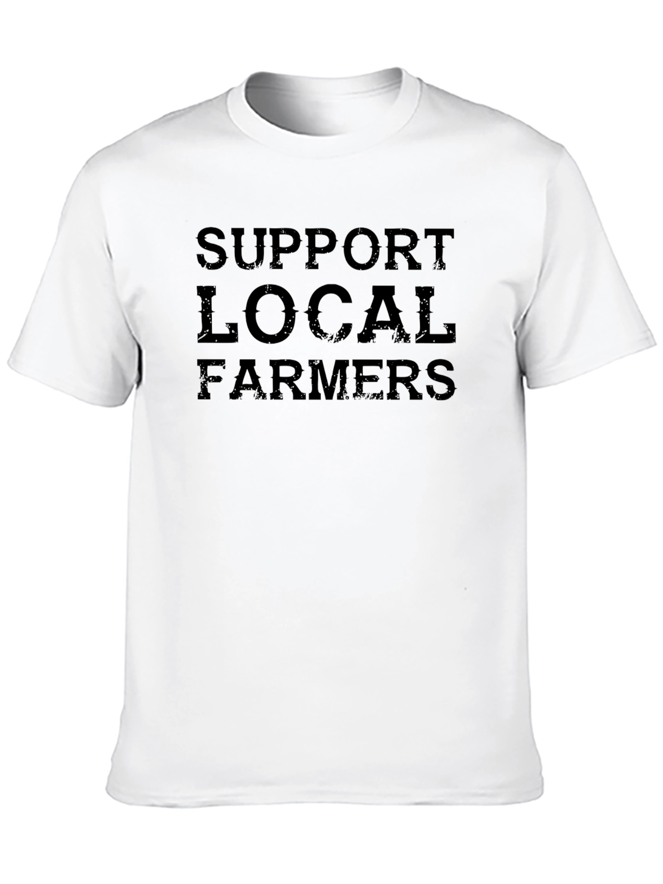 Support Local Farmers Black Cotton T-Shirt