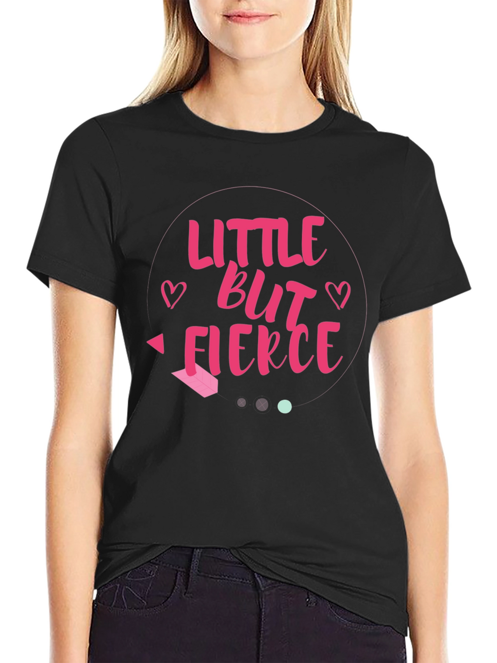 Little But Fierce Graphic Tee - Black Cotton Shirt