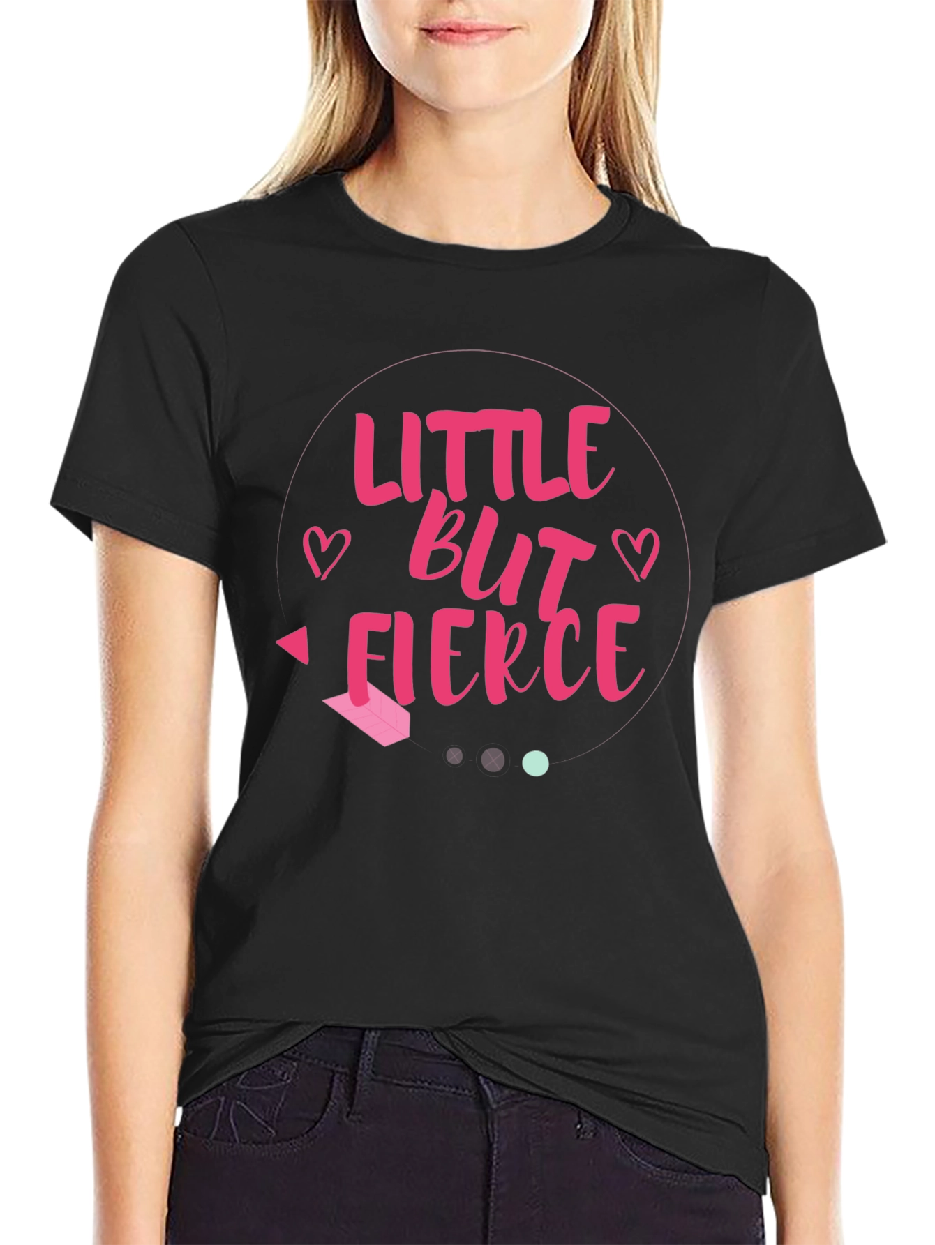 Little But Fierce Graphic Tee - Black Cotton Shirt