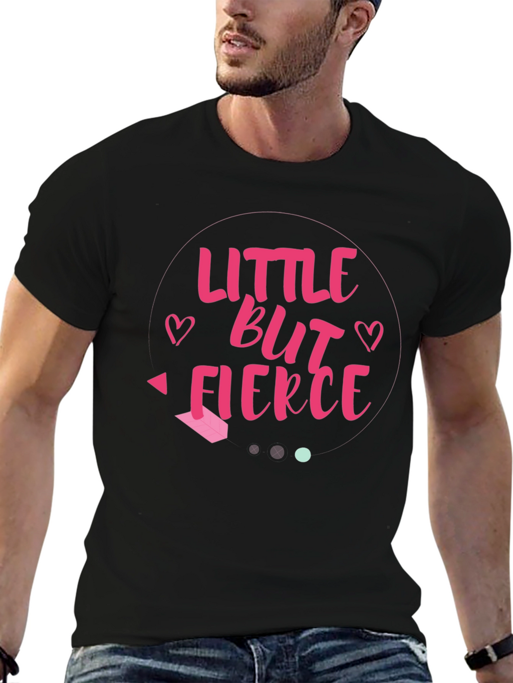 Little But Fierce Graphic Tee - Black Cotton Shirt