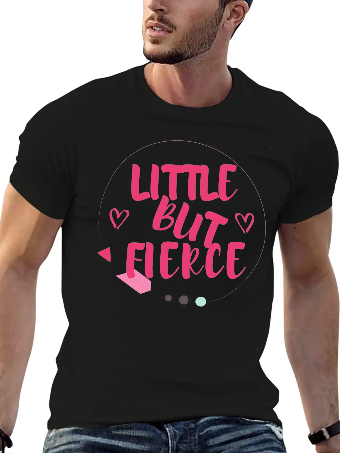 Little But Fierce Graphic Tee - Black Cotton Shirt