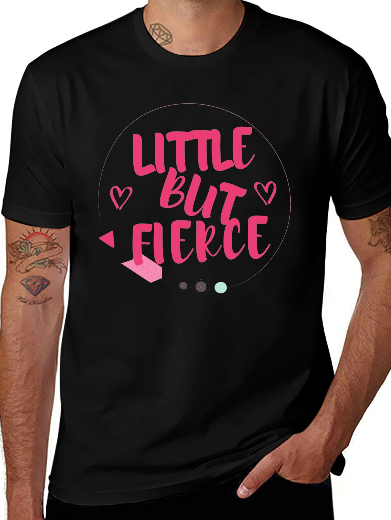 Little But Fierce Graphic Tee - Black Cotton Shirt