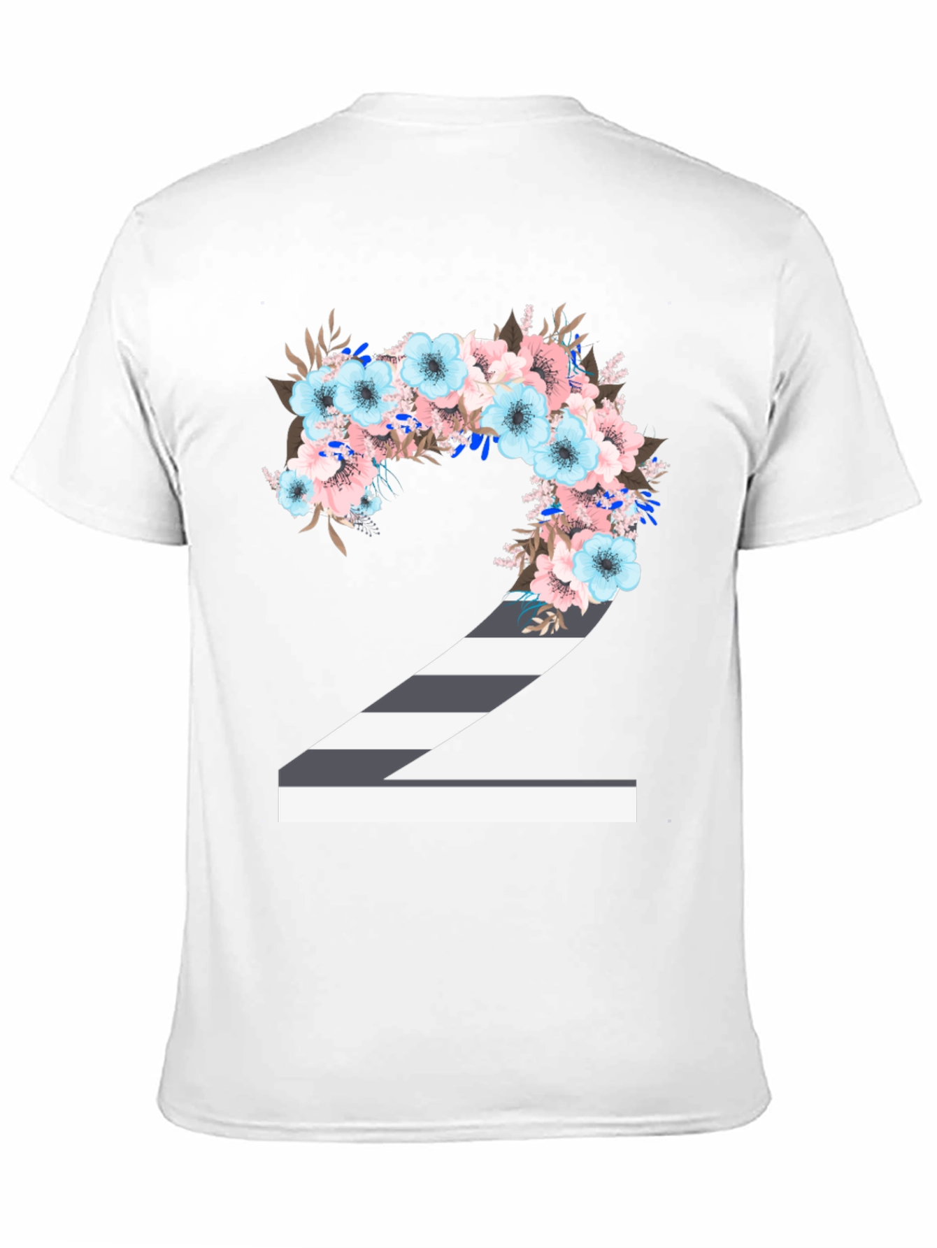 Floral Number 2 T-Shirt - Unique Birthday Tee