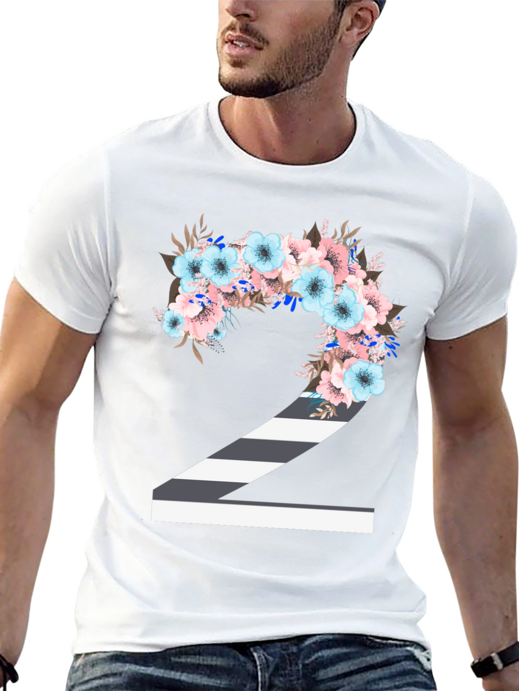 Floral Number 2 T-Shirt - Unique Birthday Tee