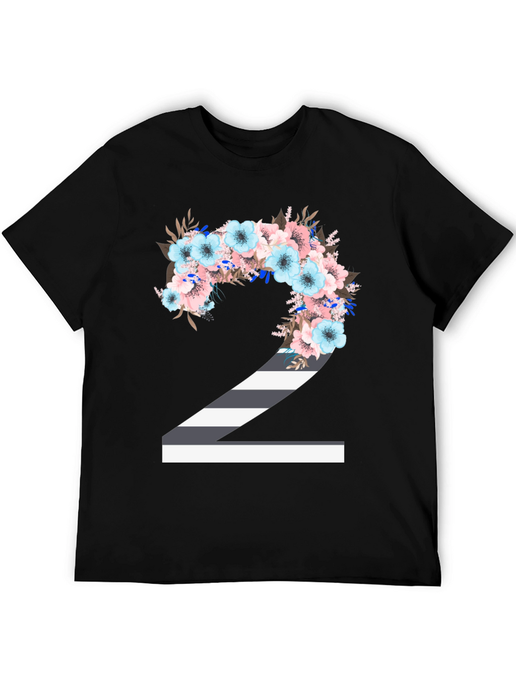 Floral Number 2 T-Shirt - Unique Birthday Tee