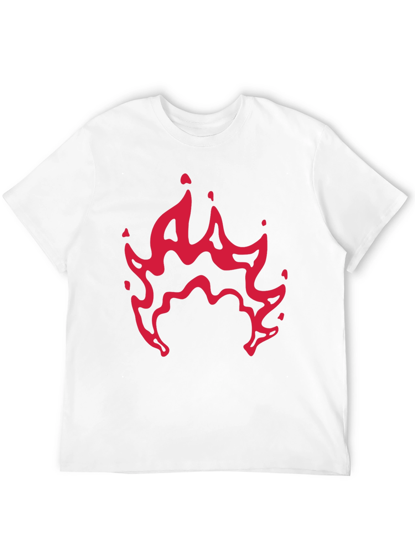 Mens Black T-Shirt with Red Flame Graphic