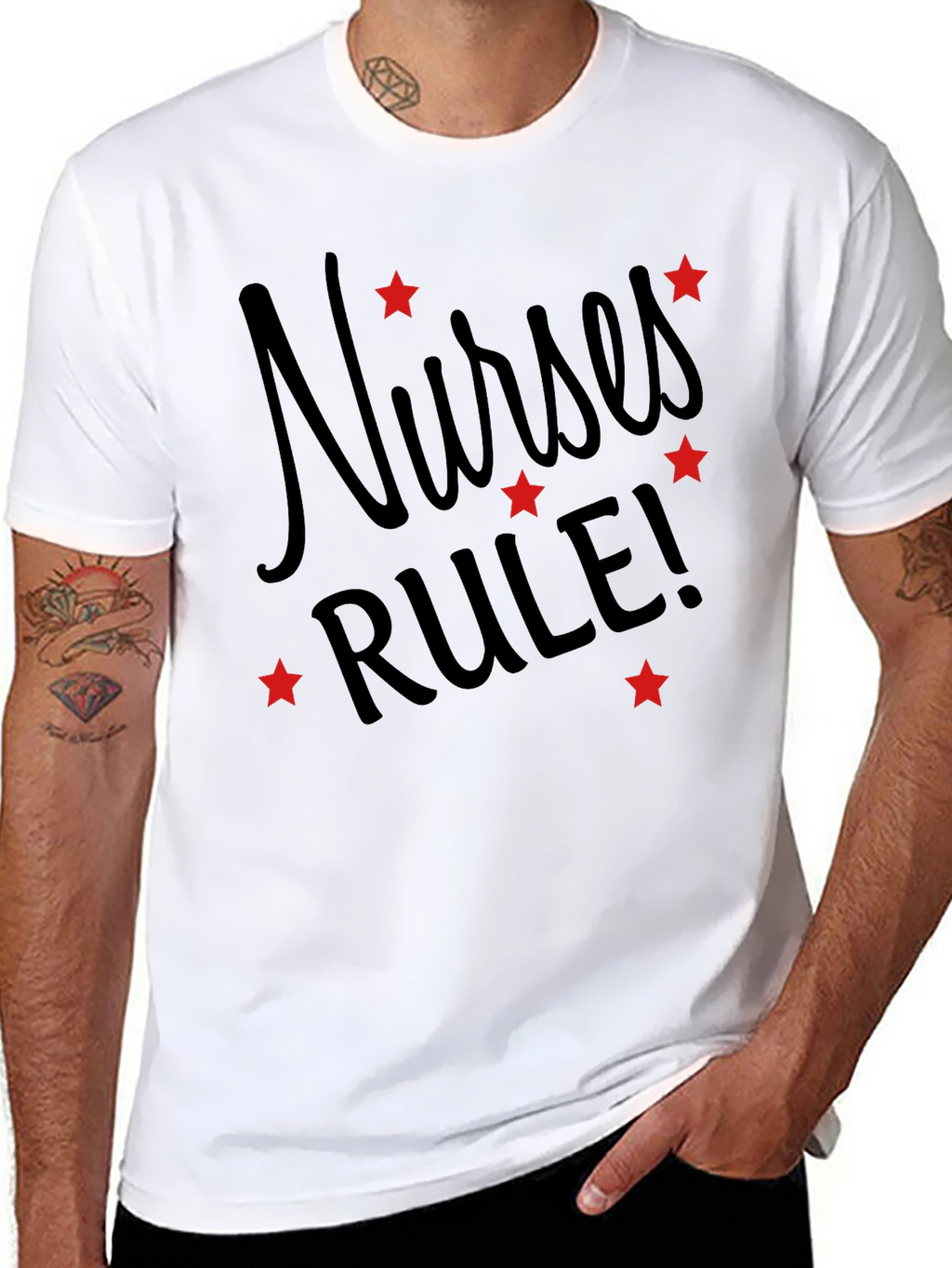 Nurses RULE! Black Graphic Tee
