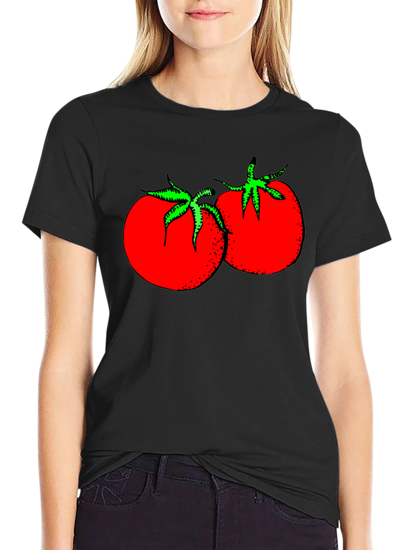 Tomato Graphic Black T-Shirt