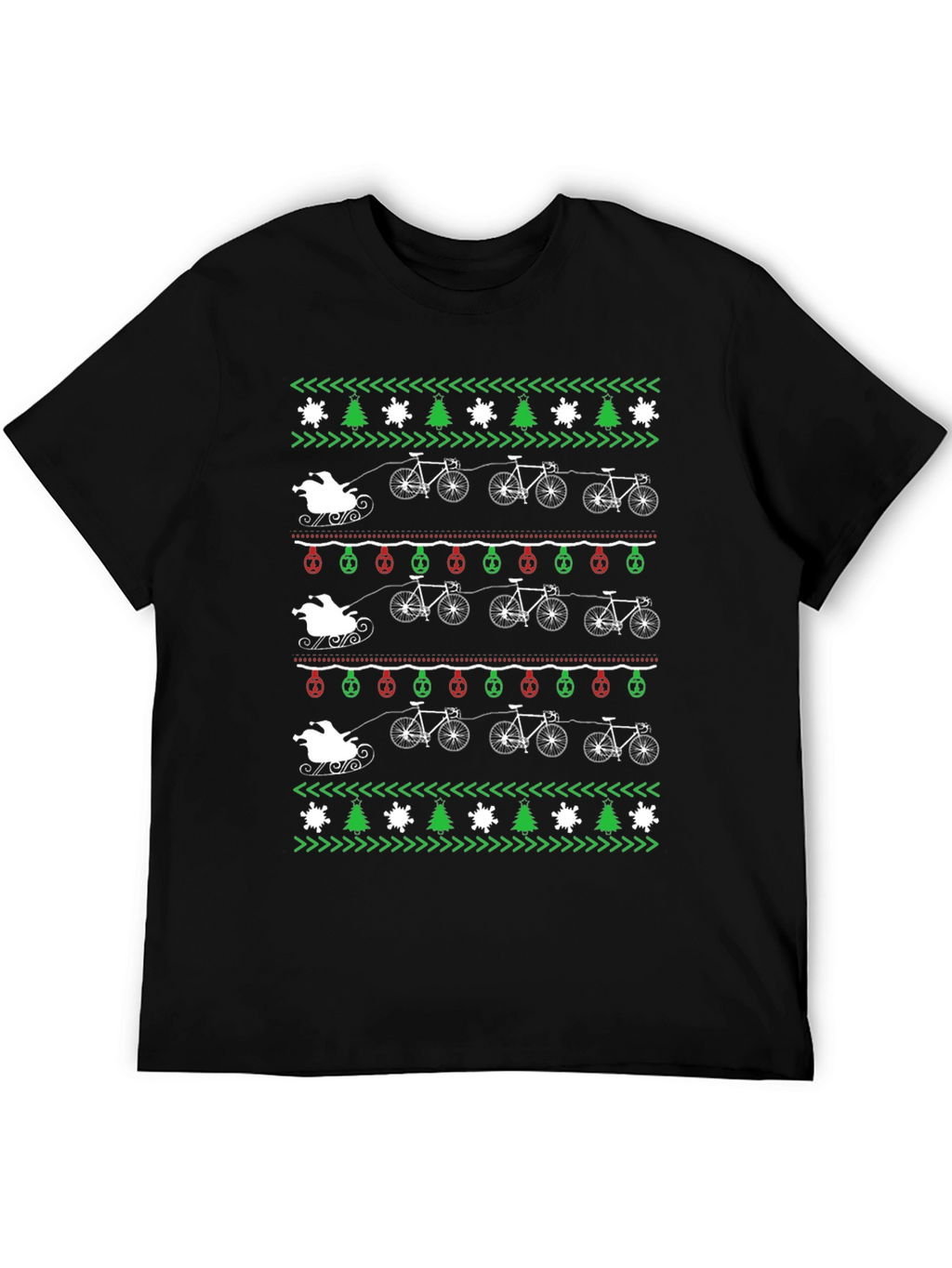 Cycling Santa Christmas Sweater T-Shirt
