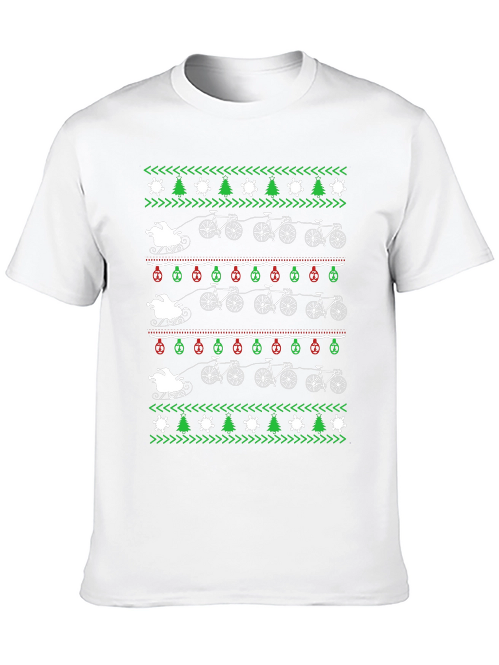 Cycling Santa Christmas Sweater T-Shirt
