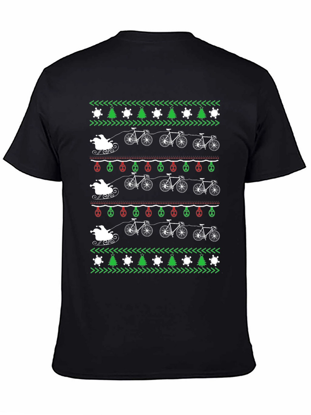 Cycling Santa Christmas Sweater T-Shirt