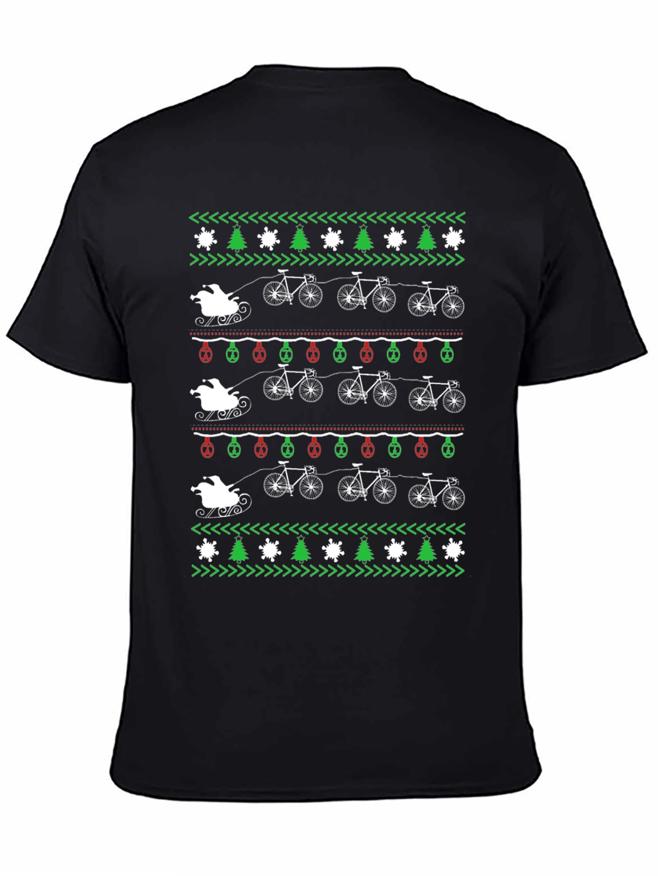 Cycling Santa Christmas Sweater T-Shirt