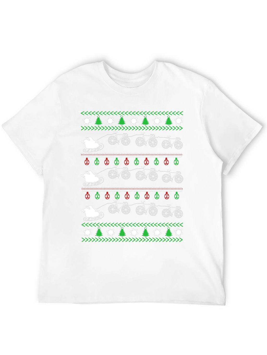 Cycling Santa Christmas Sweater T-Shirt
