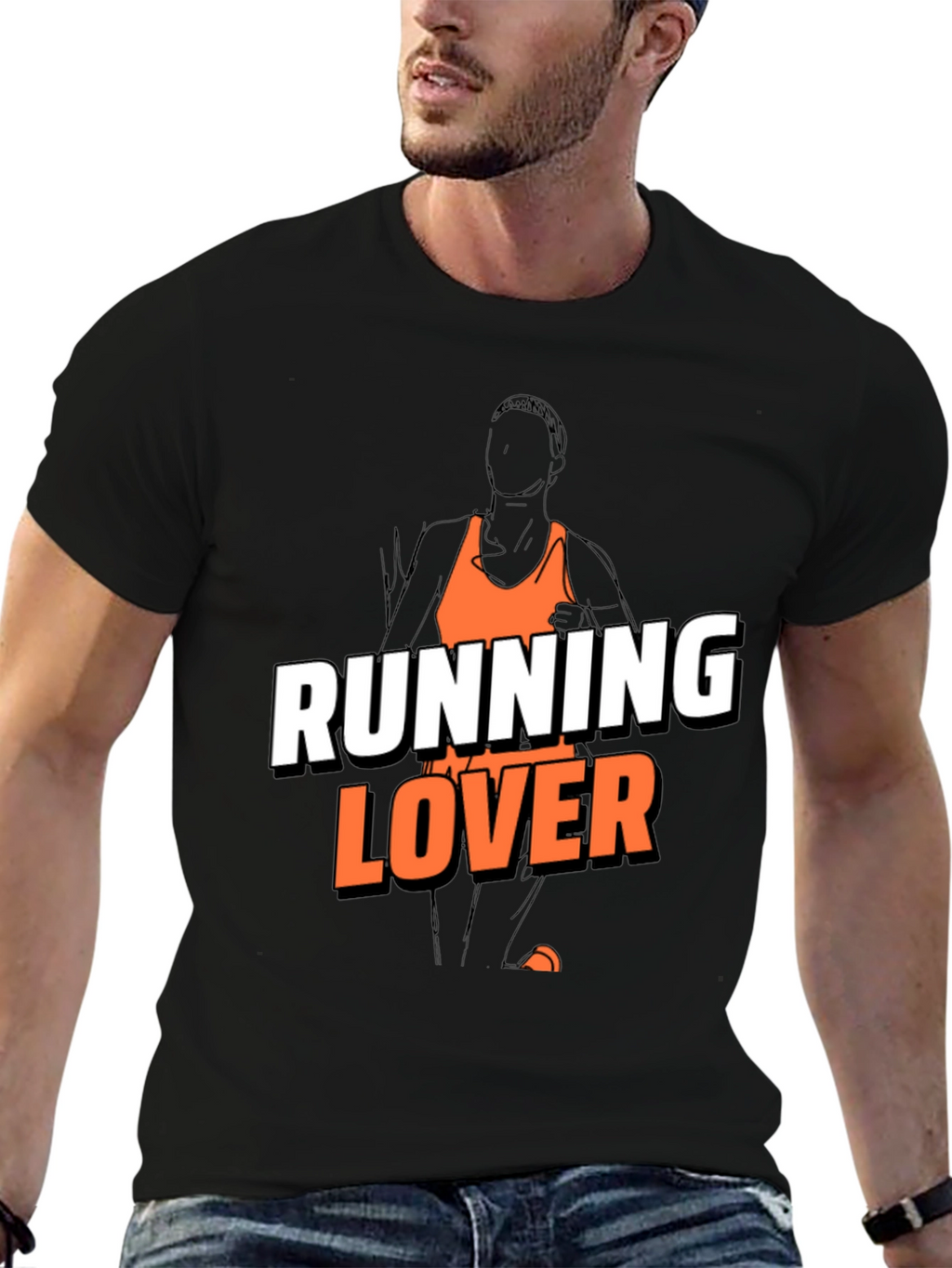 Running Lover Graphic T-Shirt - Black