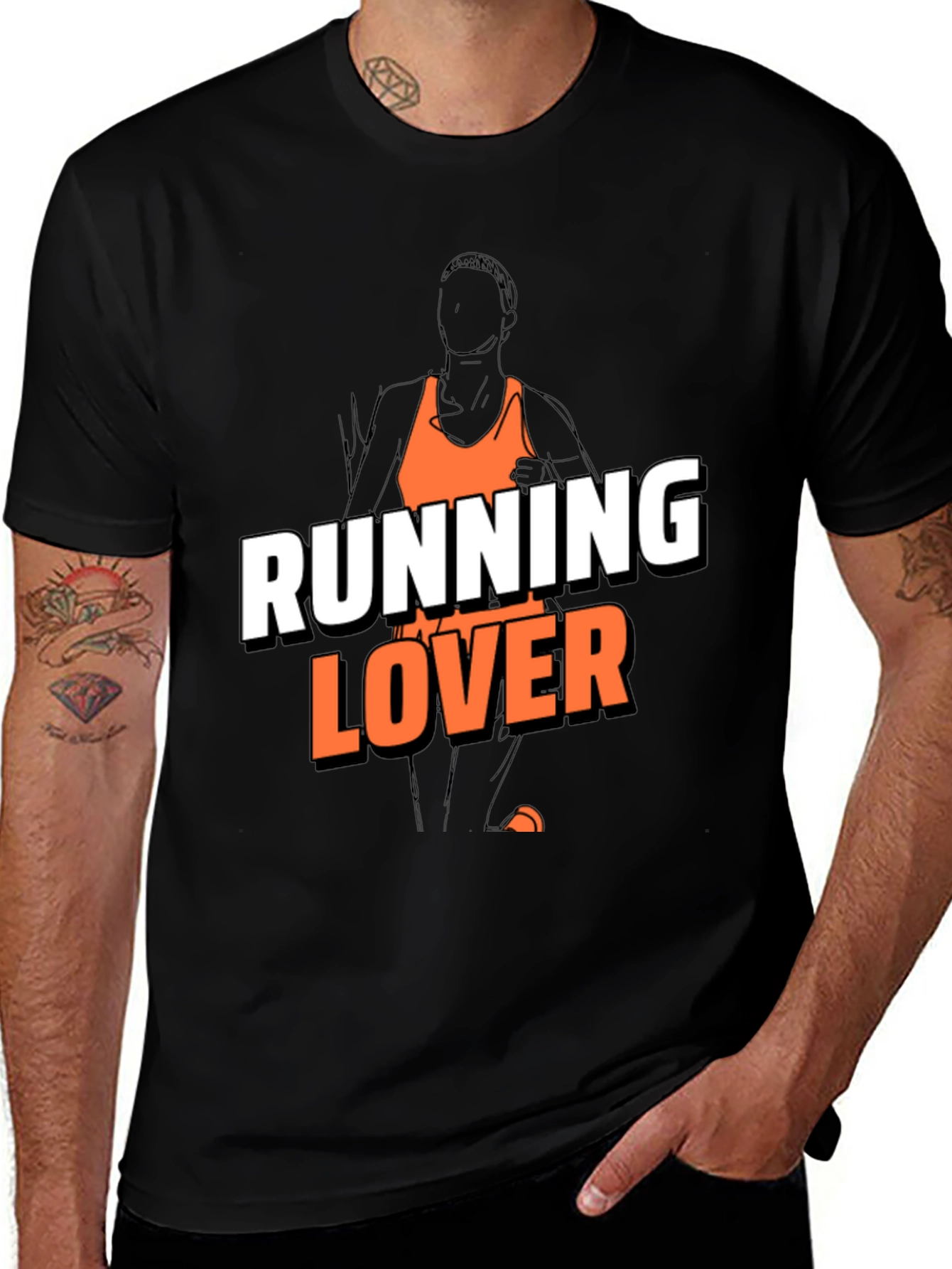 Running Lover Graphic T-Shirt - Black