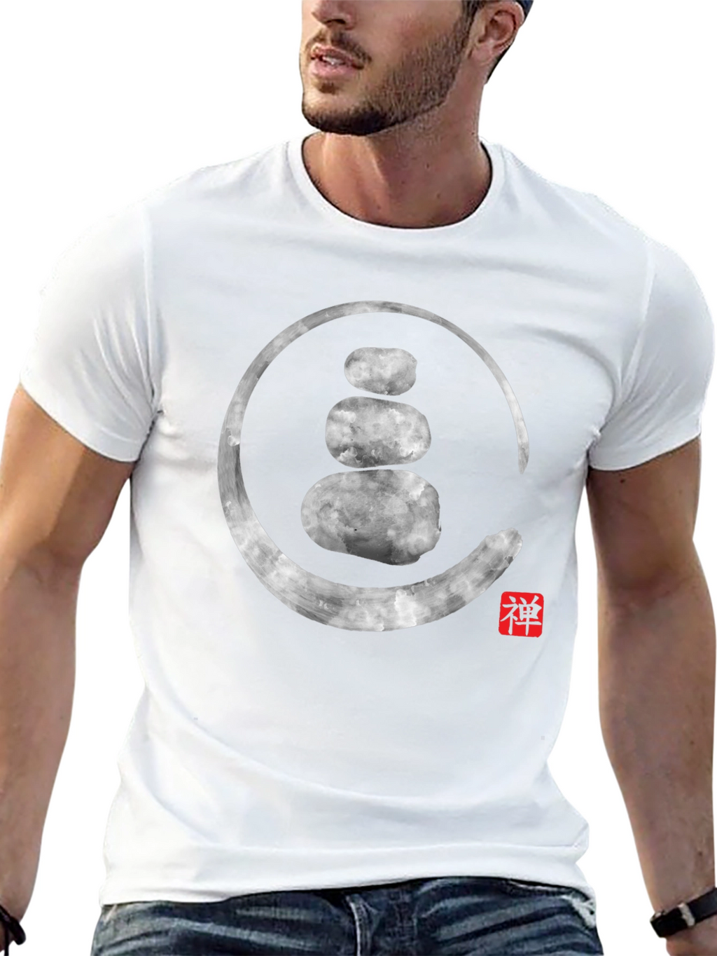 Zen Stone Circle Graphic Tee - Spiritual Style