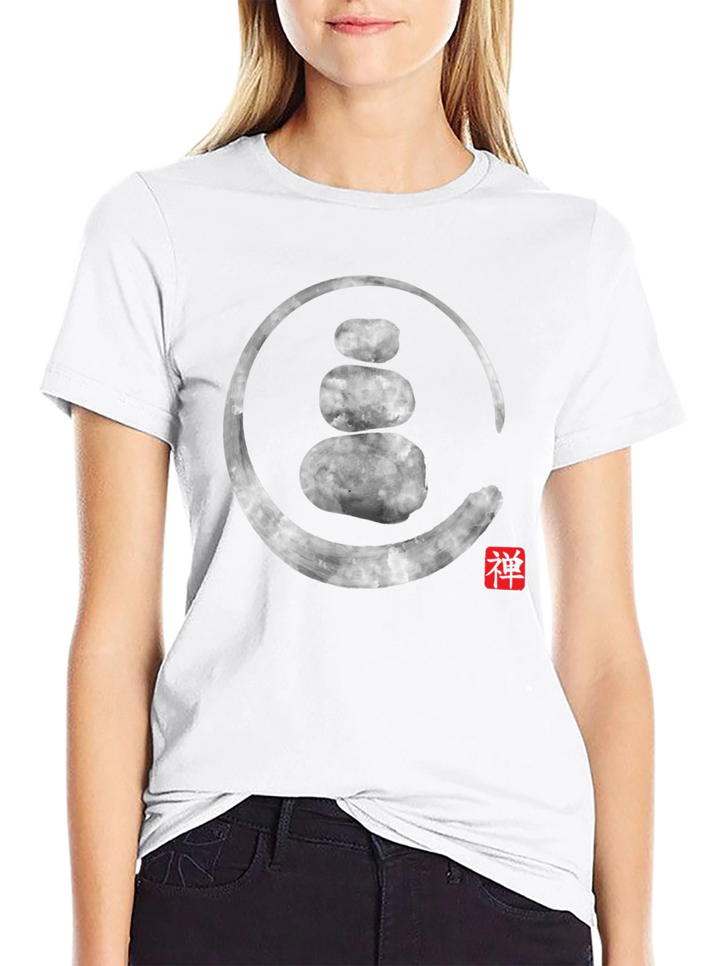 Zen Stone Circle Graphic Tee - Spiritual Style
