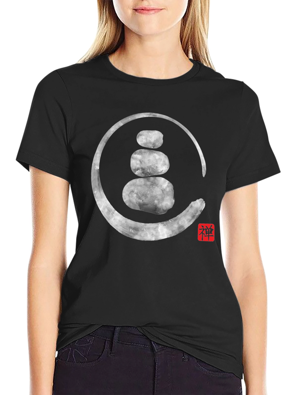 Zen Stone Circle Graphic Tee - Spiritual Style