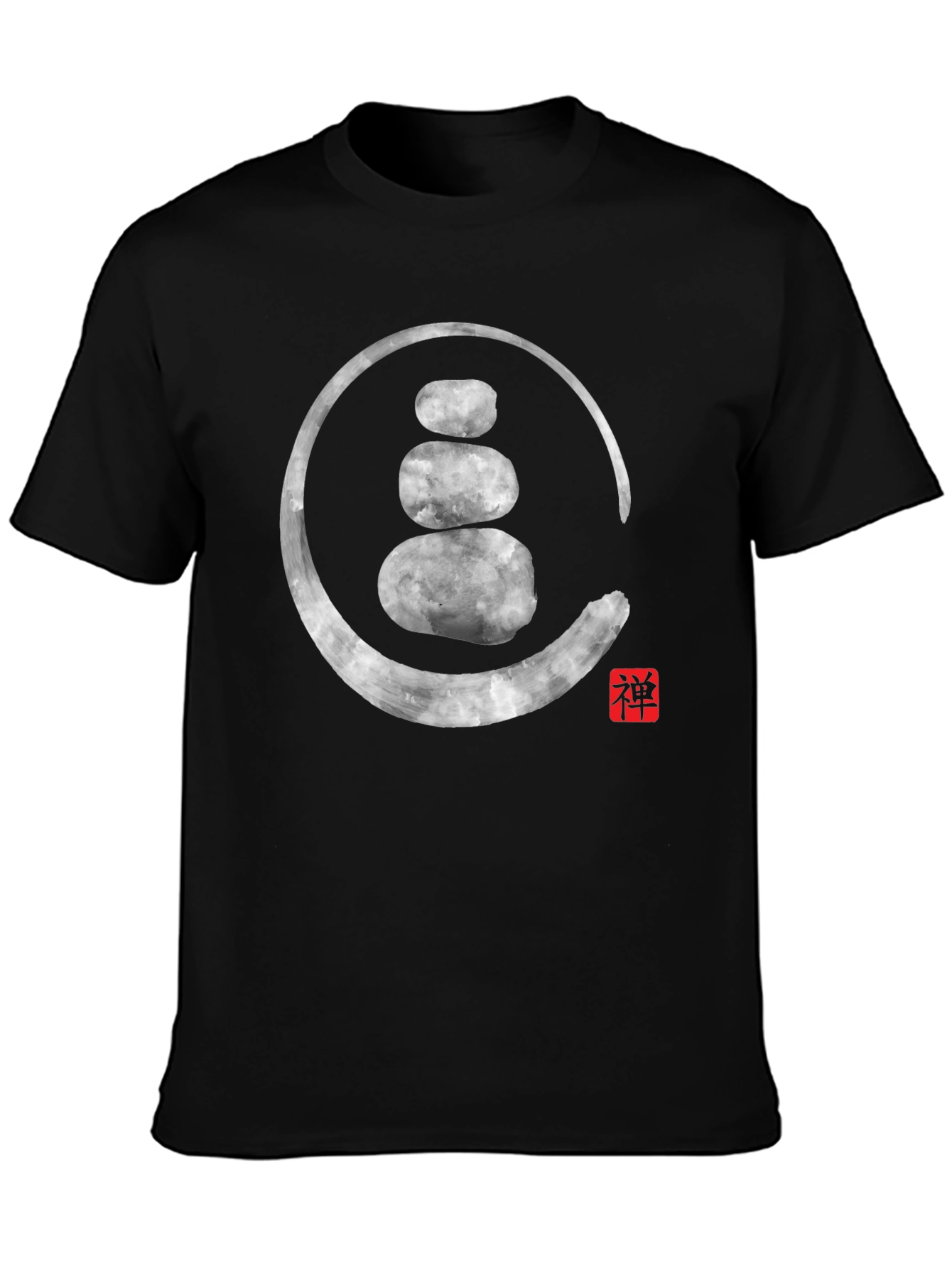 Zen Stone Circle Graphic Tee - Spiritual Style