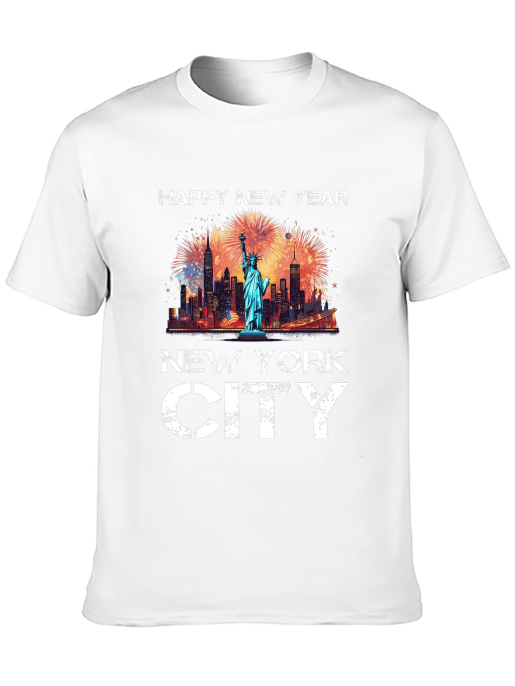 Happy New Year New York City Black T-Shirt