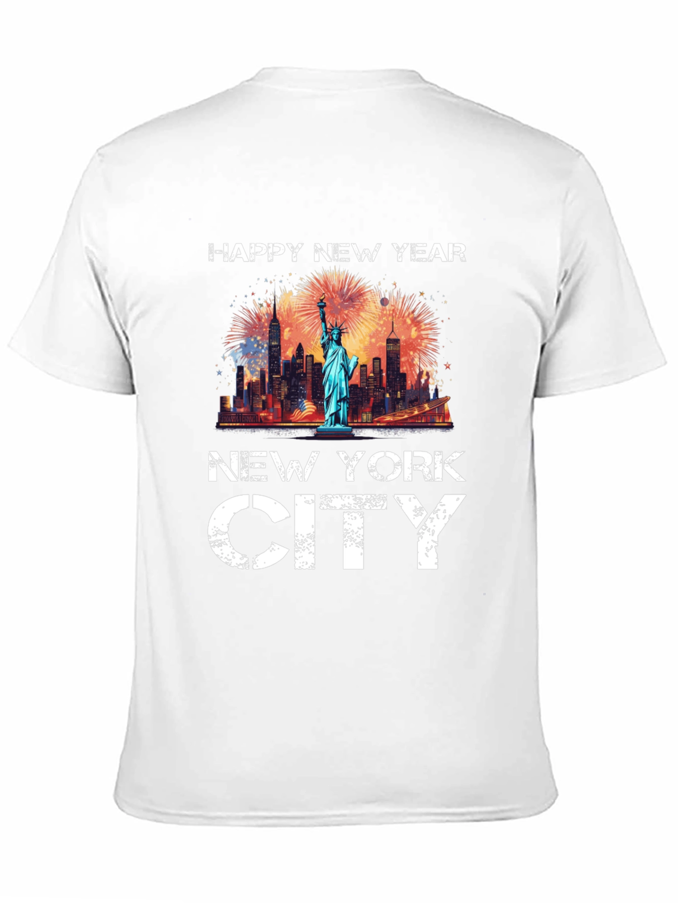 Happy New Year New York City Black T-Shirt