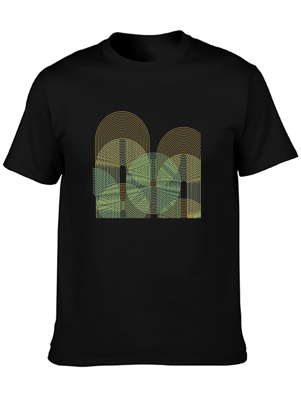 Abstract Geometric Graphic Tee - Mens Black T-Shirt