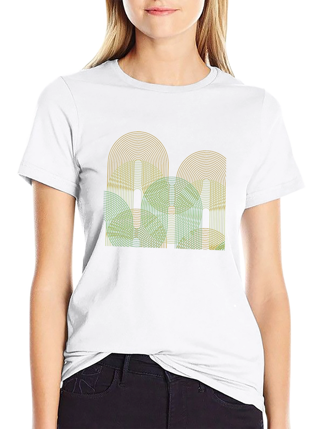 Abstract Geometric Graphic Tee - Mens Black T-Shirt