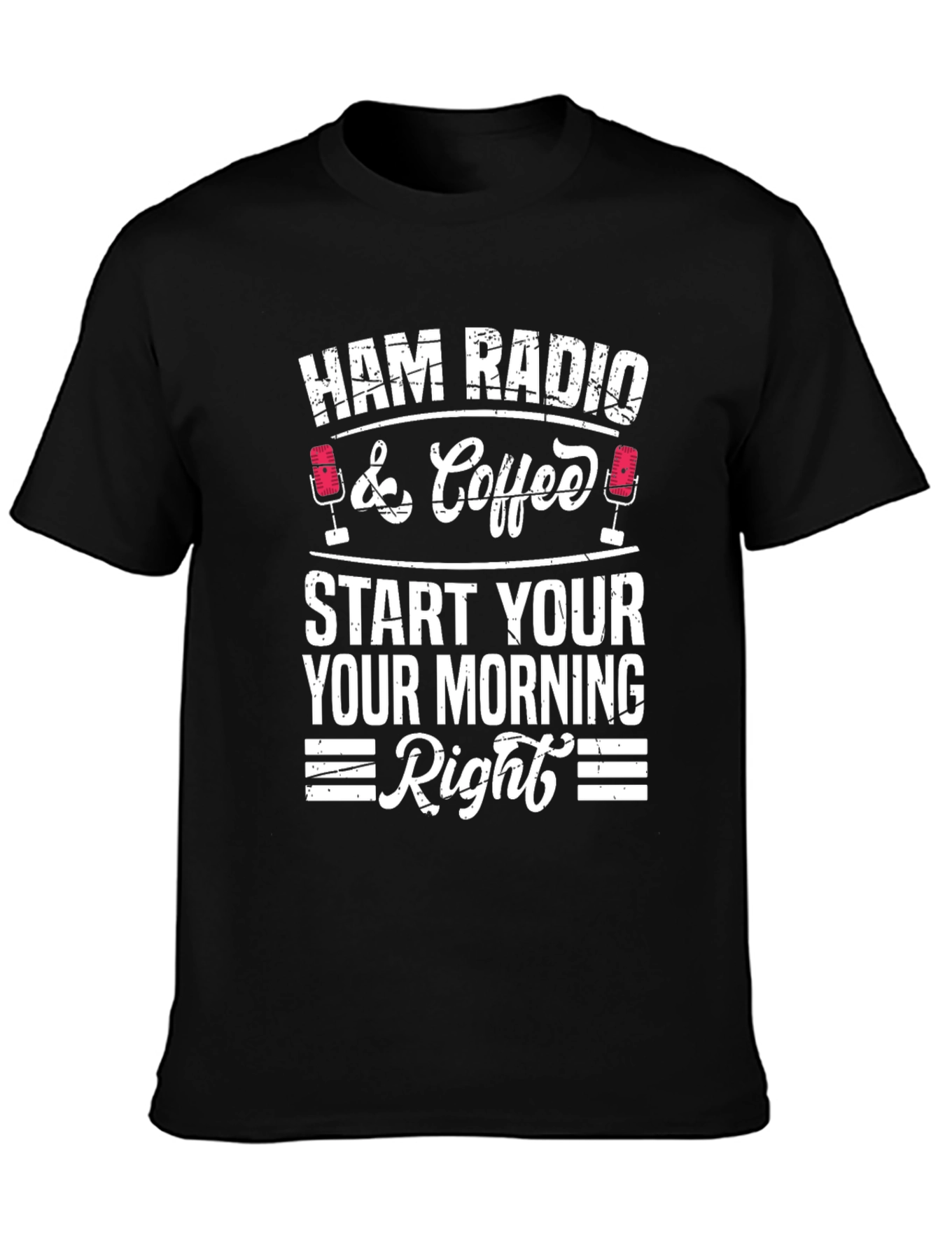 Ham Radio & Coffee T-Shirt - Morning Routine