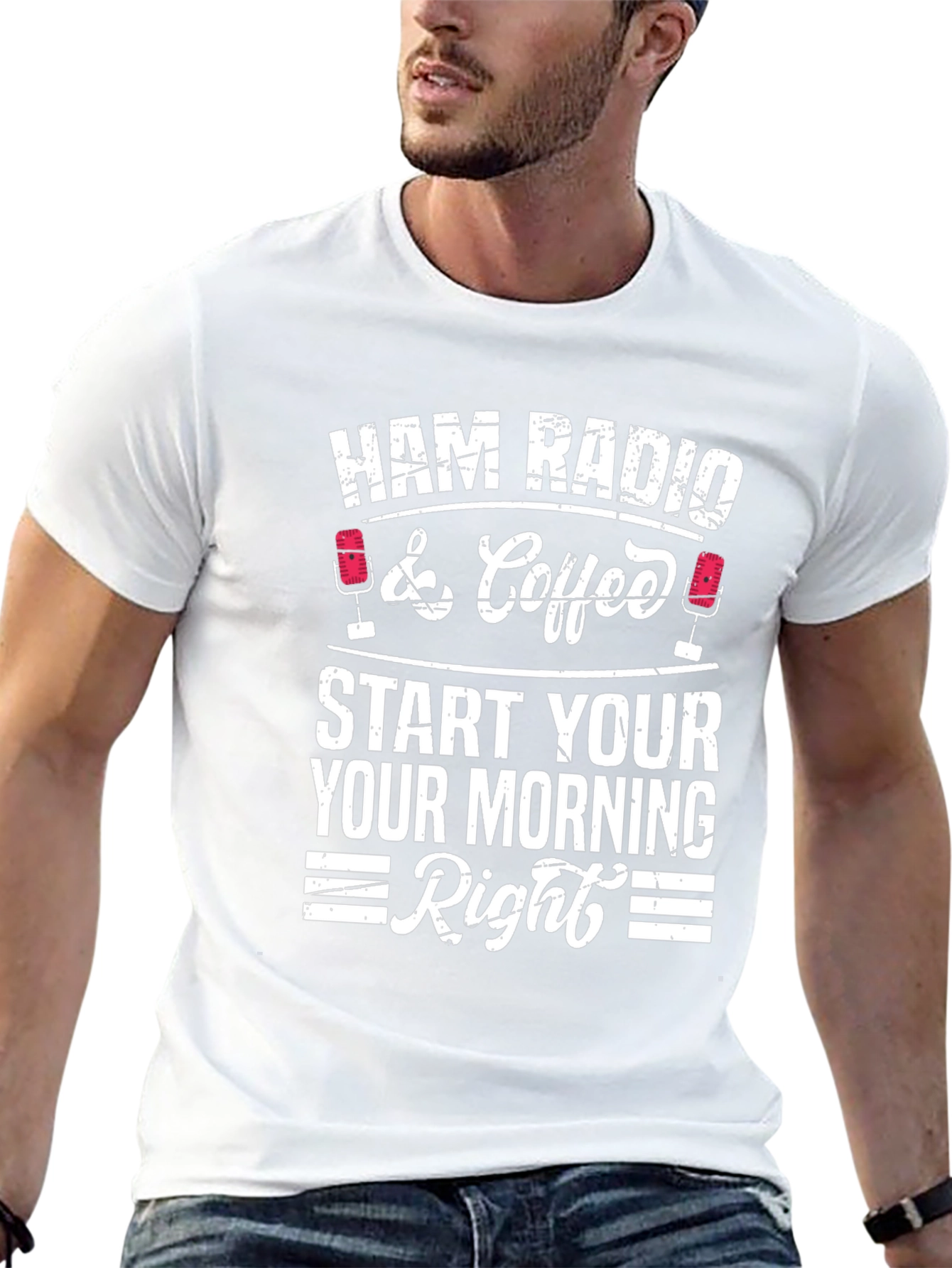 Ham Radio & Coffee T-Shirt - Morning Routine