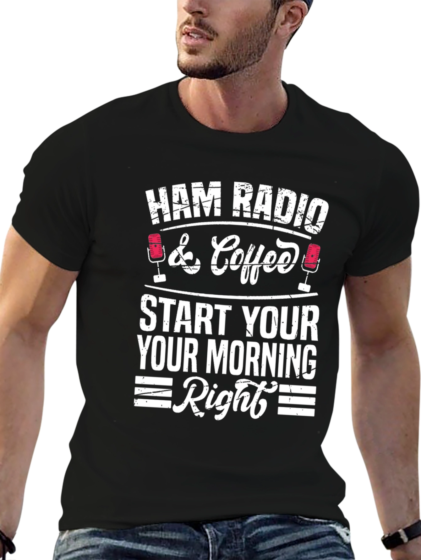 Ham Radio & Coffee T-Shirt - Morning Routine
