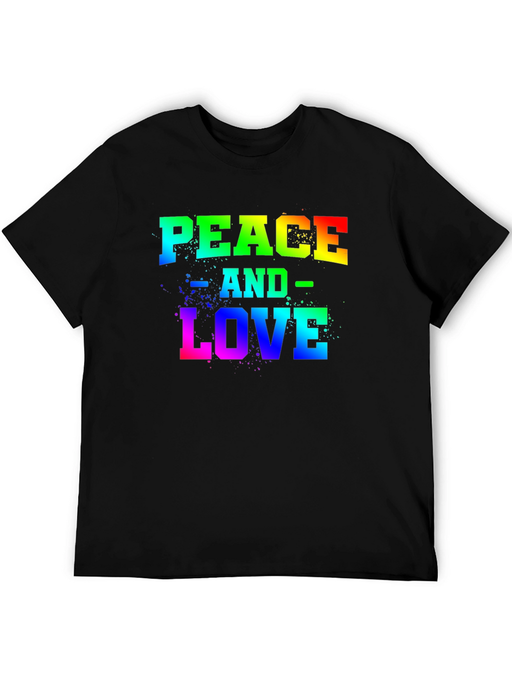 Peace and Love Rainbow Graphic T-Shirt