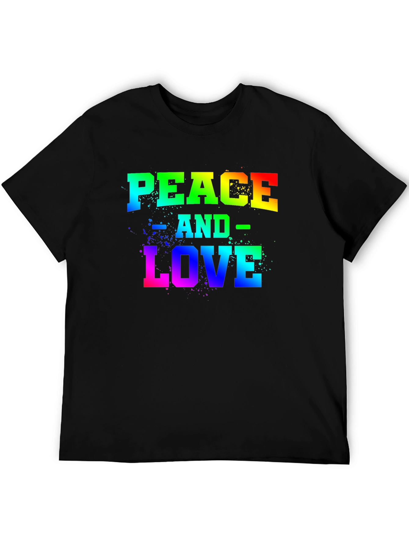 Peace and Love Rainbow Graphic T-Shirt
