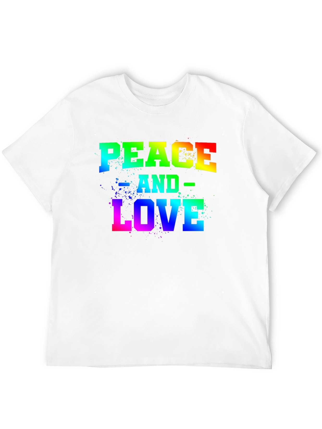 Peace and Love Rainbow Graphic T-Shirt