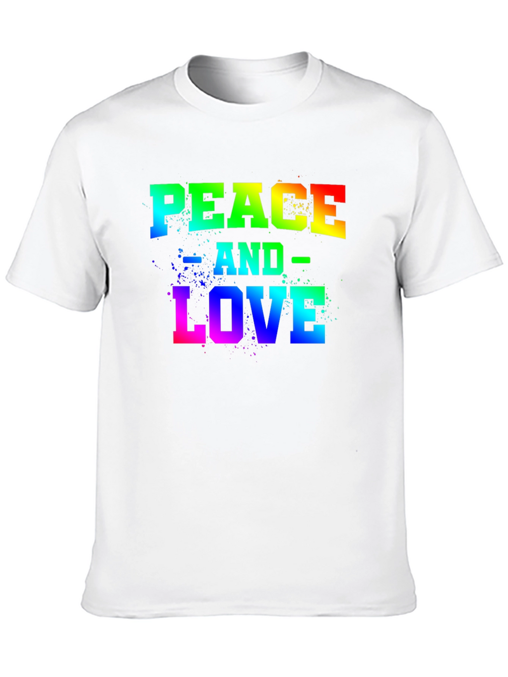 Peace and Love Rainbow Graphic T-Shirt