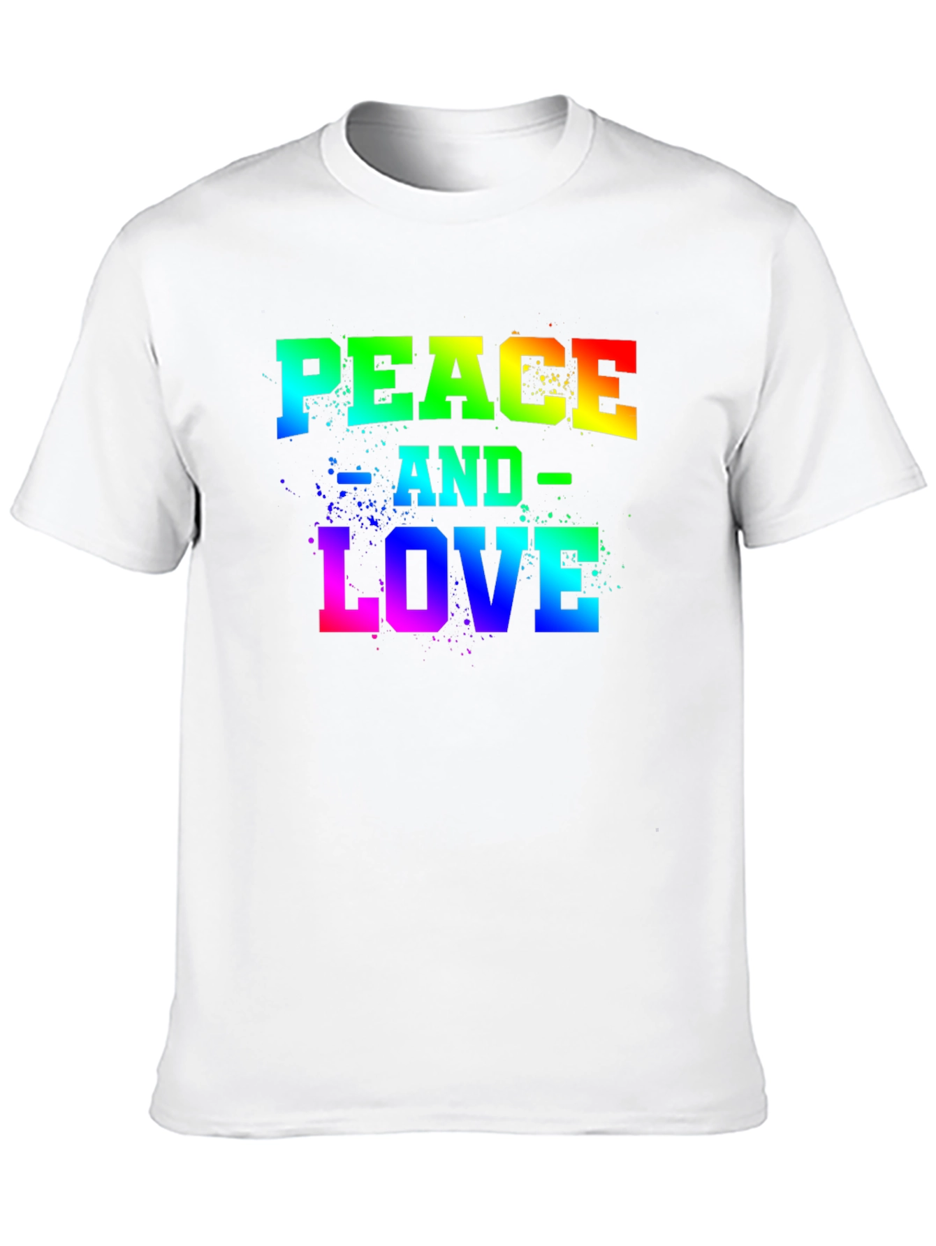 Peace and Love Rainbow Graphic T-Shirt