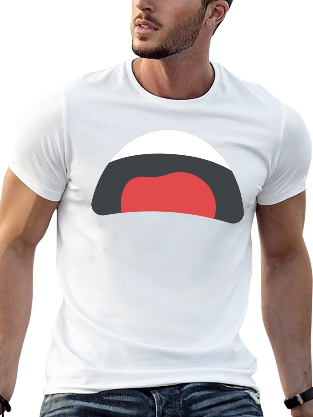 Funny Cartoon Mouth Black T-Shirt