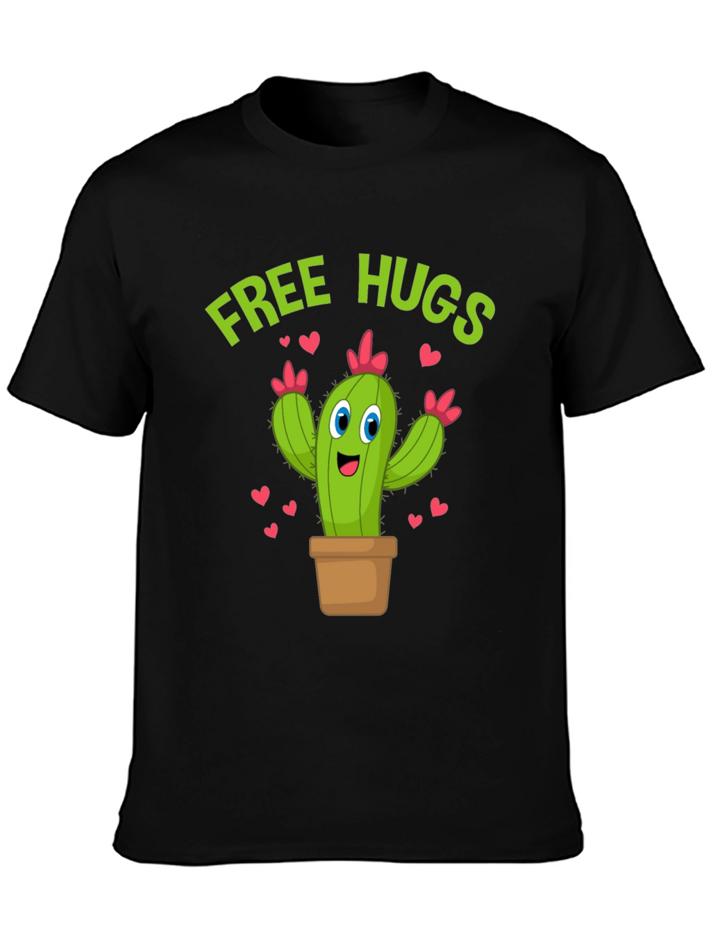 Free Hugs Cactus T-Shirt Funny Cartoon Tee