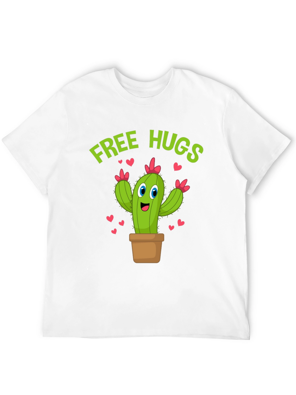 Free Hugs Cactus T-Shirt Funny Cartoon Tee