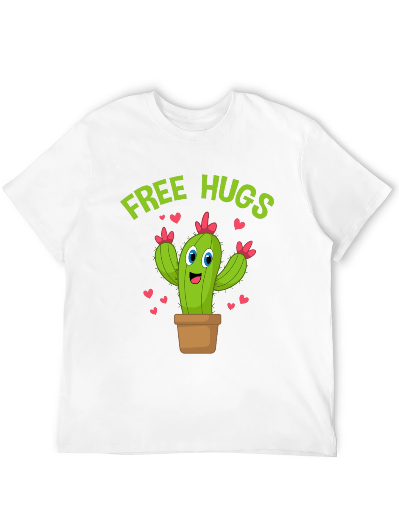 Free Hugs Cactus T-Shirt Funny Cartoon Tee