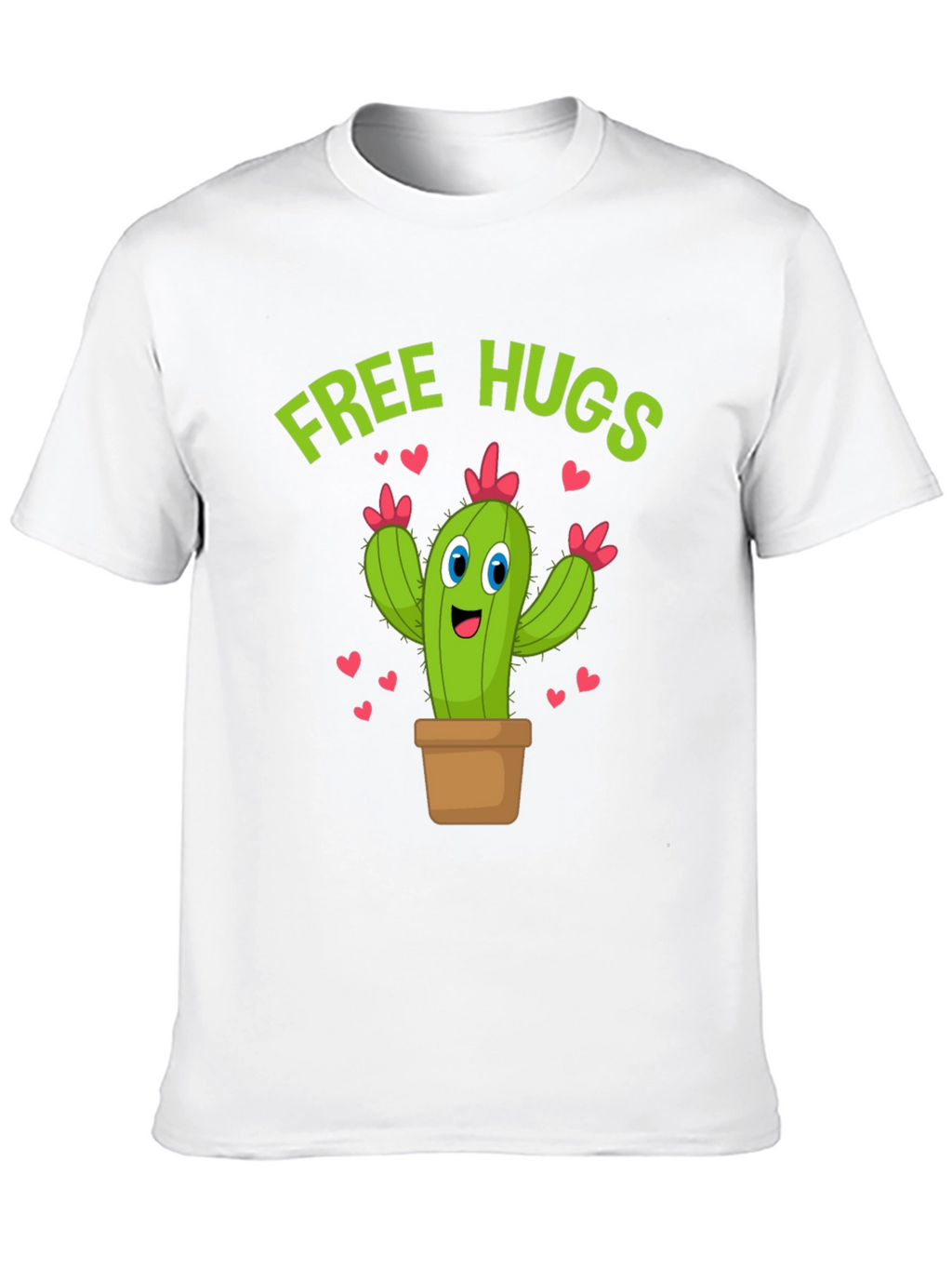 Free Hugs Cactus T-Shirt Funny Cartoon Tee