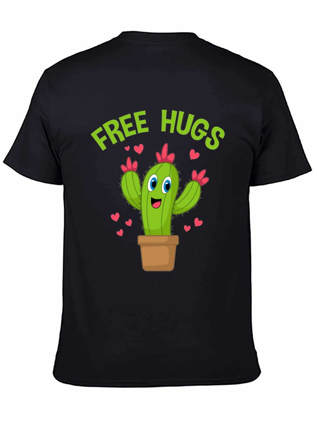Free Hugs Cactus T-Shirt Funny Cartoon Tee