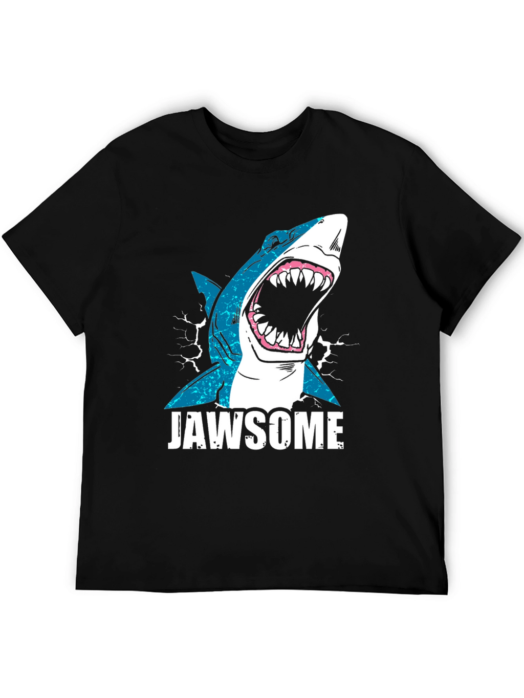 Jawsome Shark Graphic Tee - Black Cotton T-Shirt