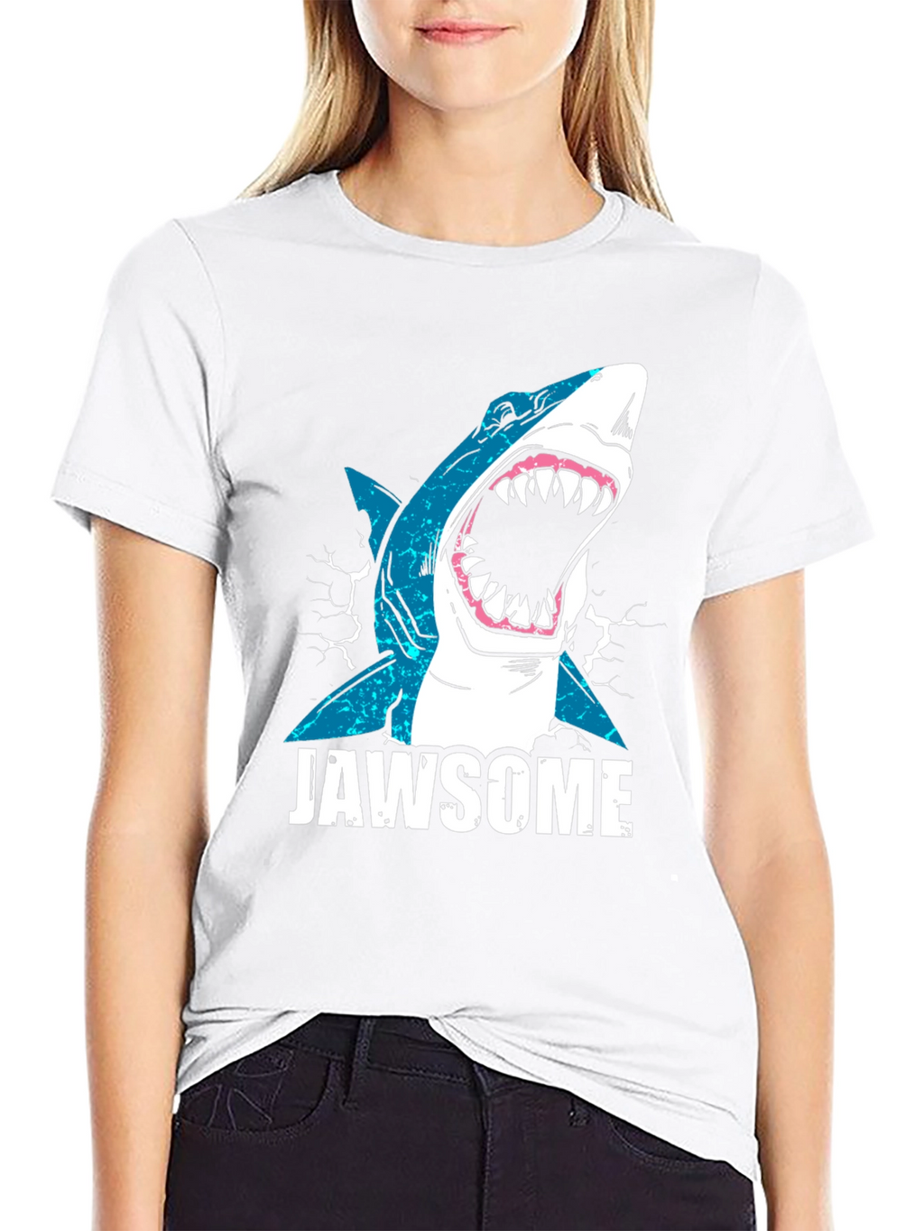 Jawsome Shark Graphic Tee - Black Cotton T-Shirt