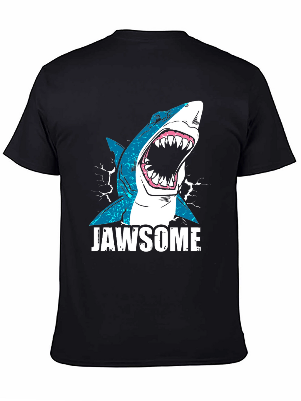 Jawsome Shark Graphic Tee - Black Cotton T-Shirt