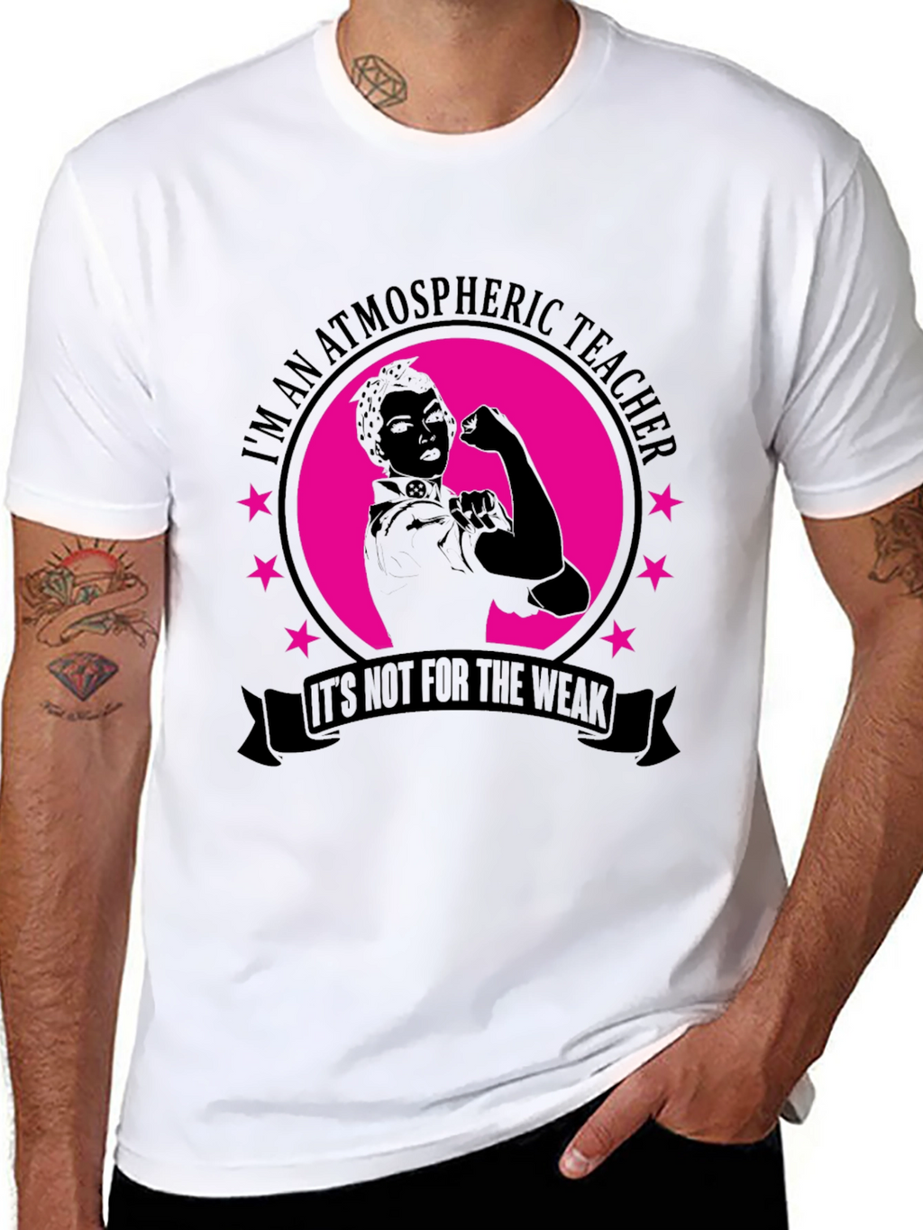 Atmospheric Teacher T-Shirt - Rosie the Riveter Inspired