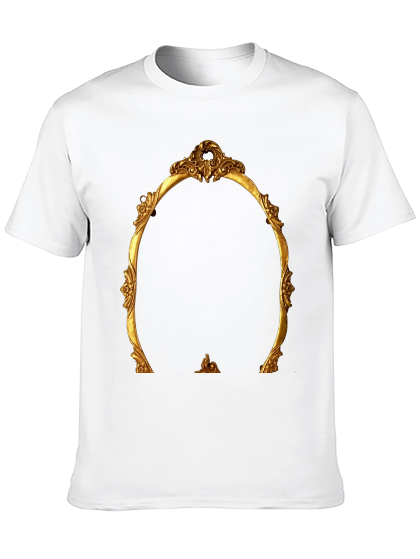 Ornate Golden Frame Graphic Tee - Statement Style