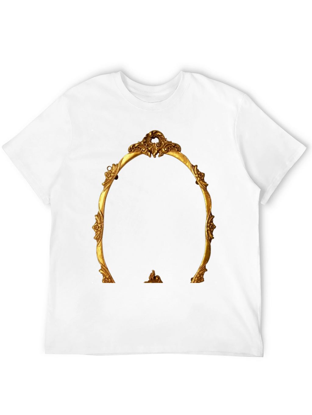 Ornate Golden Frame Graphic Tee - Statement Style